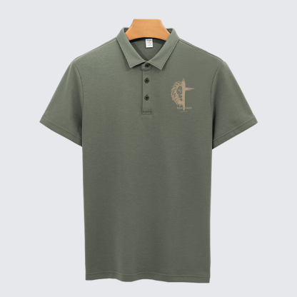 Man of Faith Christian Cotton Short Sleeve Polo Shirt