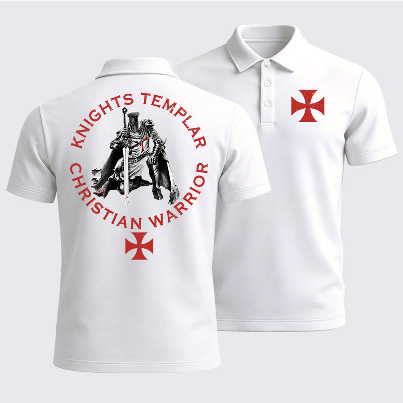 Men’s Premium Cotton Polo Shirt - Knights Templar Templar Cross Crusader Knight