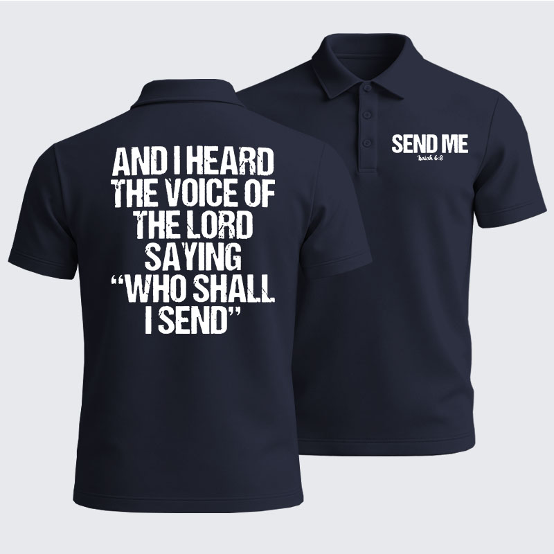 Men’s Premium Cotton Polo Shirt - Send Me Isaiah 6:8