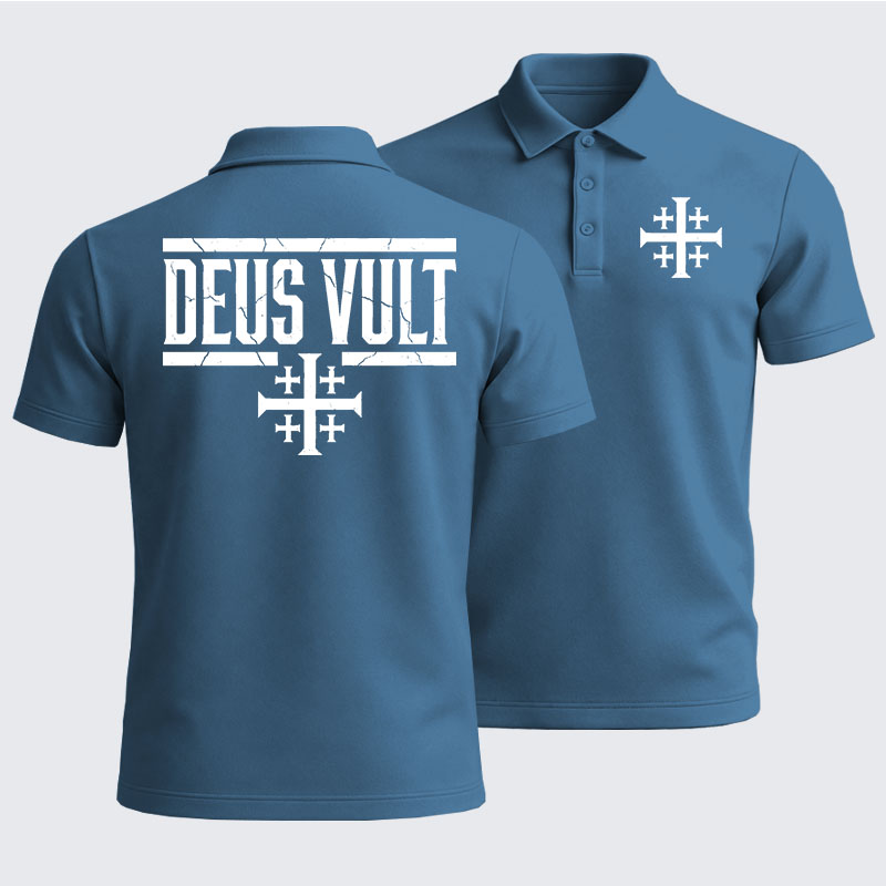 Men’s Premium Cotton Polo Shirt - Deus Vult