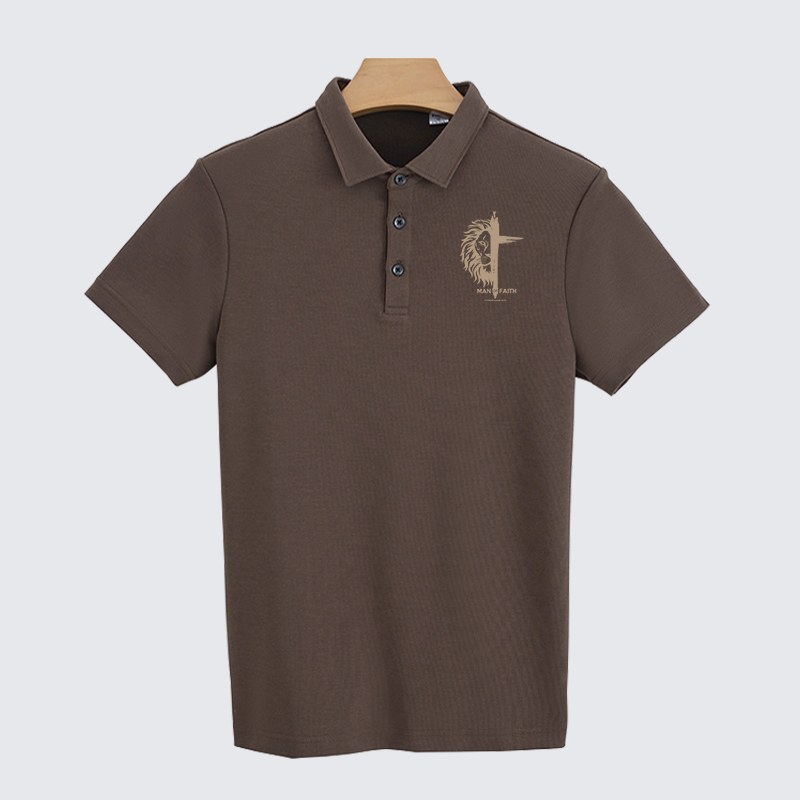 Man of Faith Christian Cotton Short Sleeve Polo Shirt