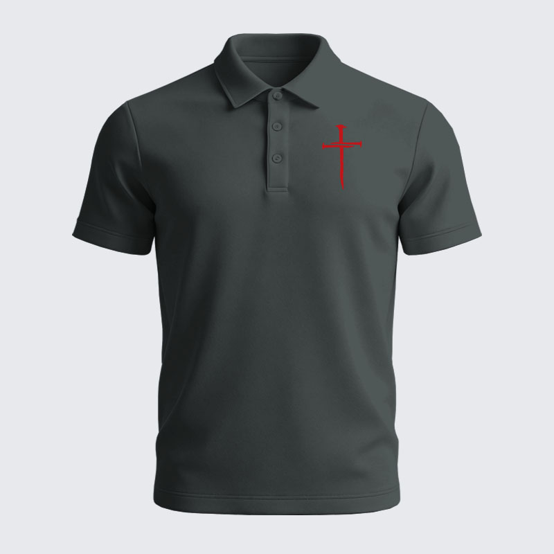Men’s Premium Cotton Polo Shirt - Red Cross