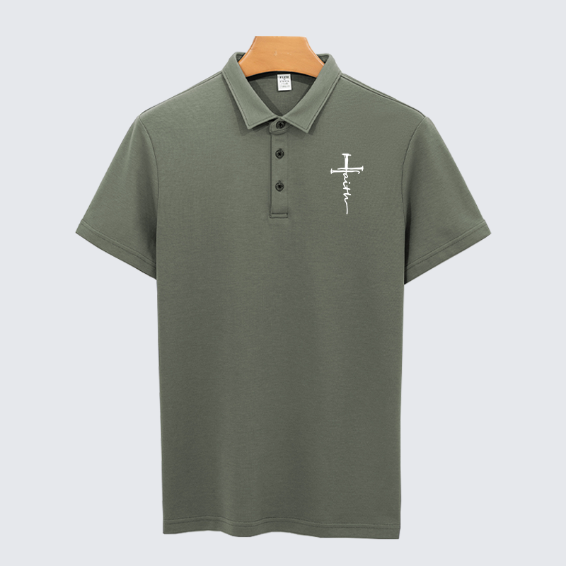 Cross Christian Cotton Short Sleeve Polo Shirt