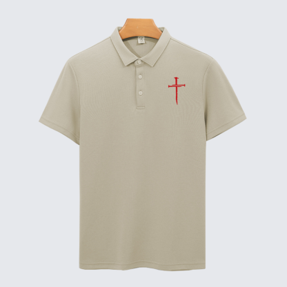 Red Cross Christian Cotton Short Sleeve Polo Shirt
