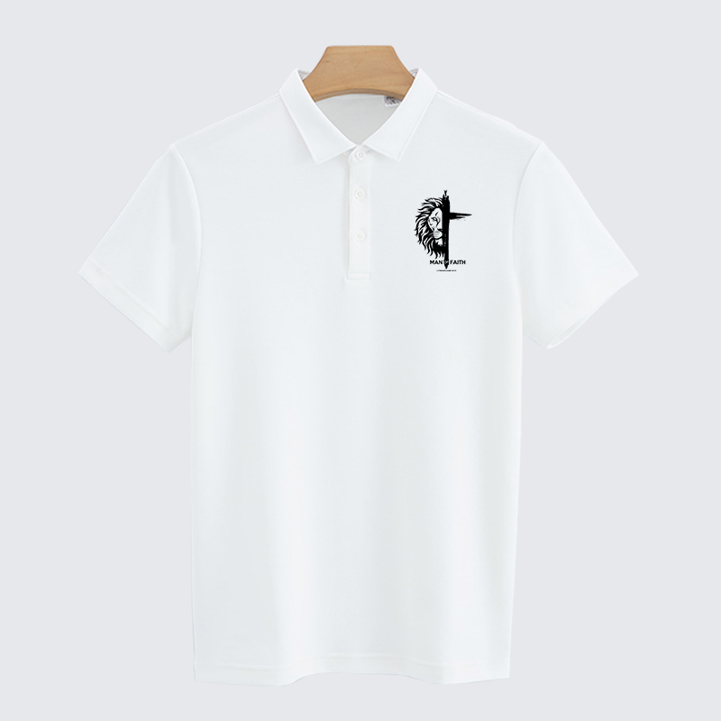 Man of Faith Christian Cotton Short Sleeve Polo Shirt