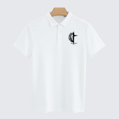 Man of Faith Christian Cotton Short Sleeve Polo Shirt