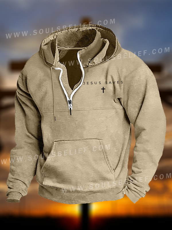 Jesus Saves Jesus God Christian Pocket Zipper Hoodies