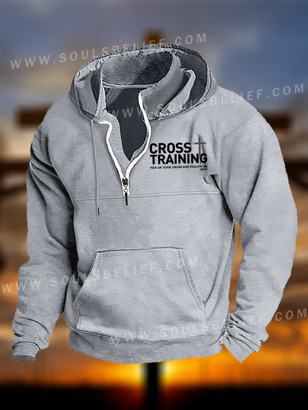 Cross Training  Jesus God Christian Pocket Zipper Hoodies