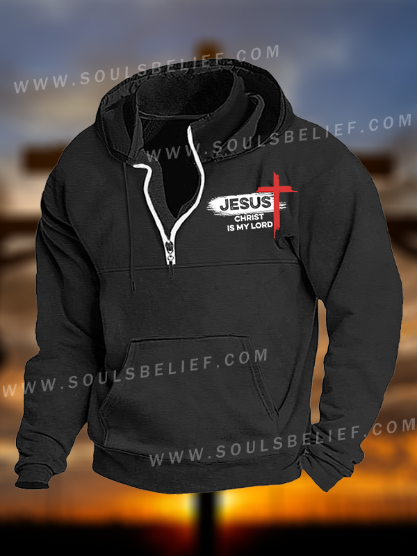 Jesus Christ Is My Lord Jesus God Christian Pocket Zipper Hoodies