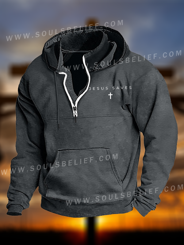 Jesus Saves Jesus God Christian Pocket Zipper Hoodies