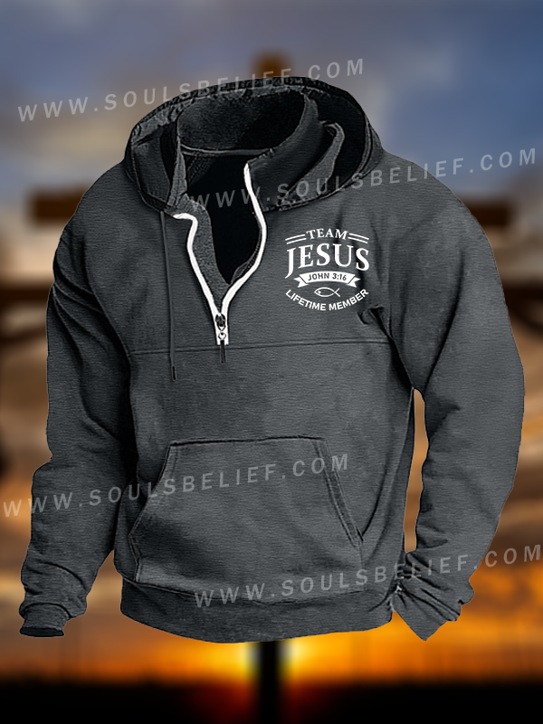 Jesus Team Jesus God Christian Pocket Zipper Hoodies
