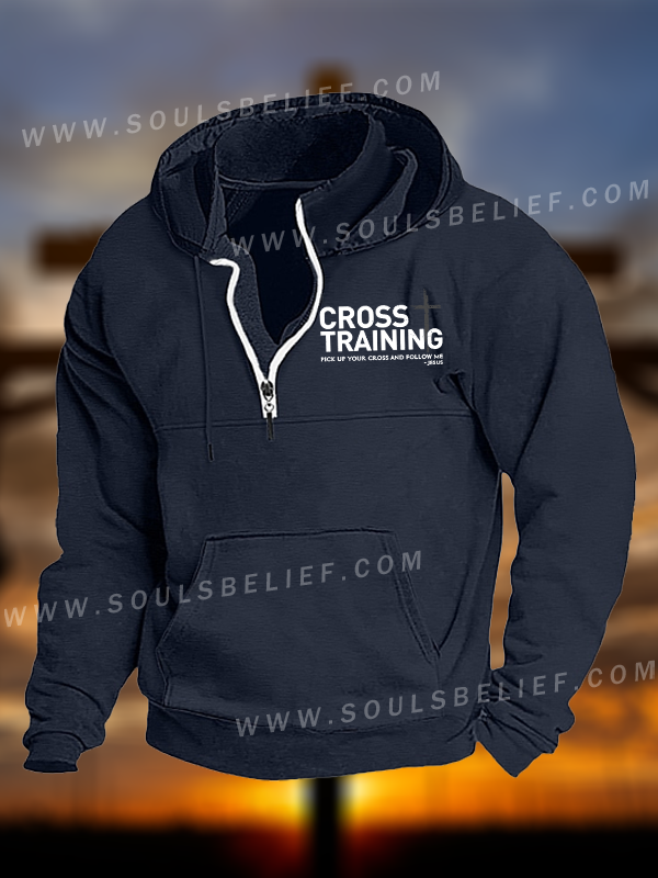 Cross Training  Jesus God Christian Pocket Zipper Hoodies