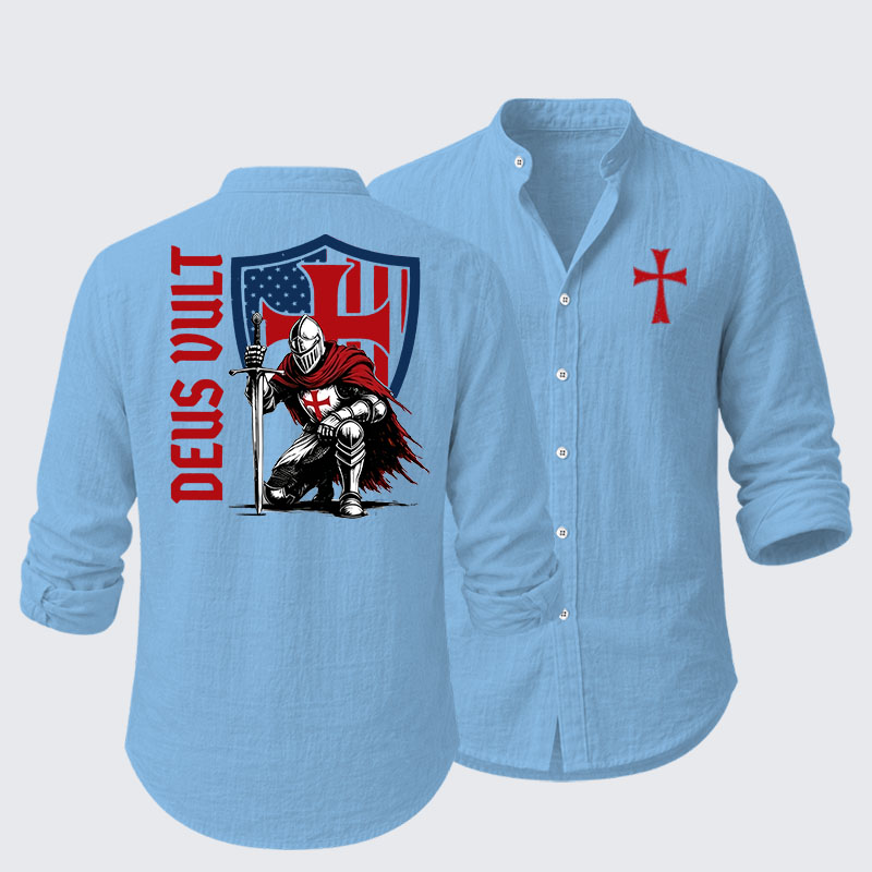 Templar Knight Crusader Deus Vult Resort Casual Shirt