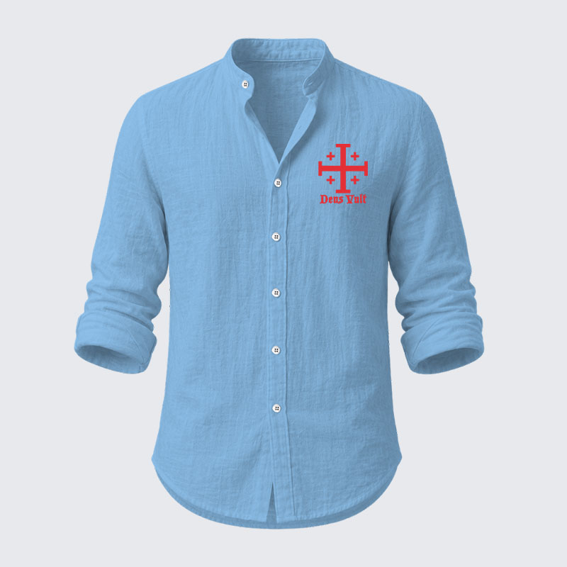 Jerusalem Cross Deus Vult Resort Casual Shirt