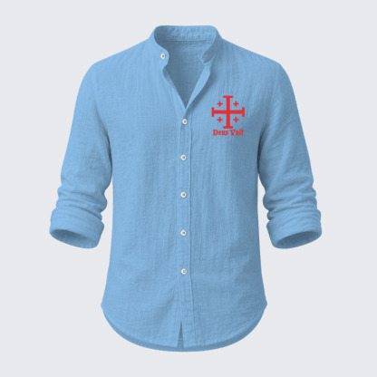 Jerusalem Cross Deus Vult Resort Casual Shirt