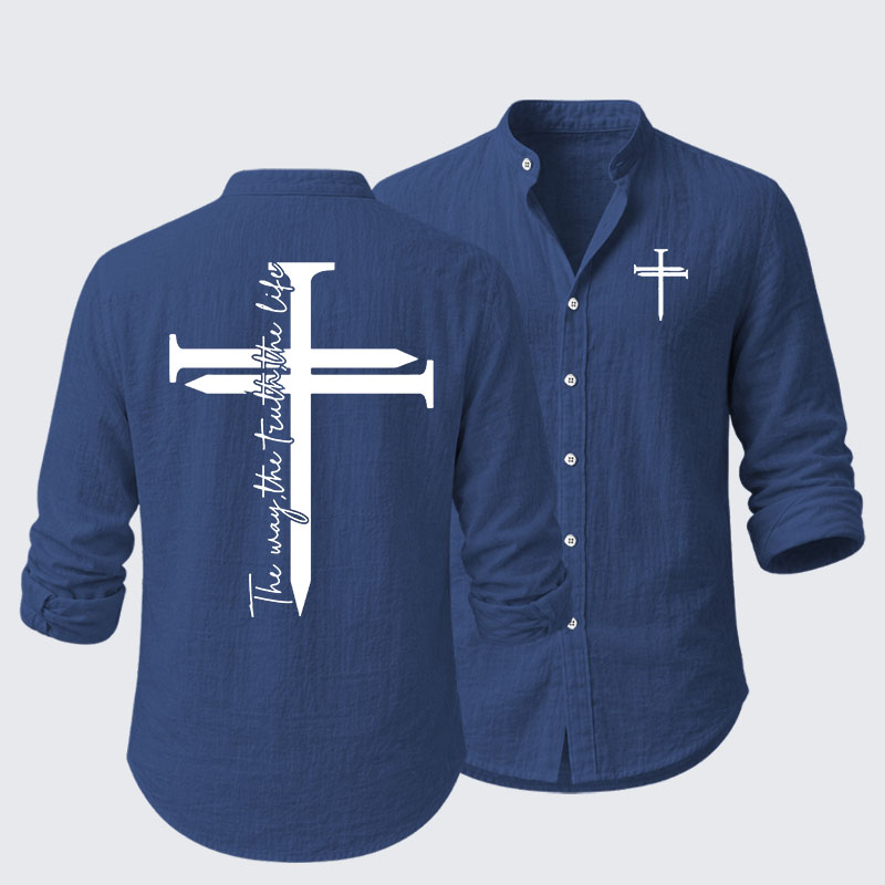 Jesus The Way The Truth The Life Cross Resort Casual Shirt