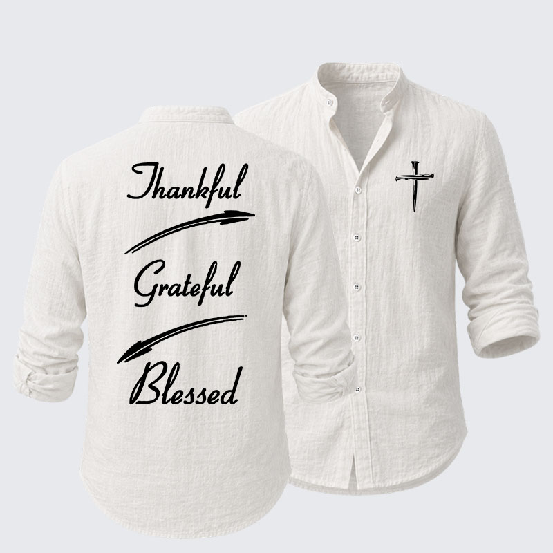 Thankful Grateful Blessed Resort Casual Shirt