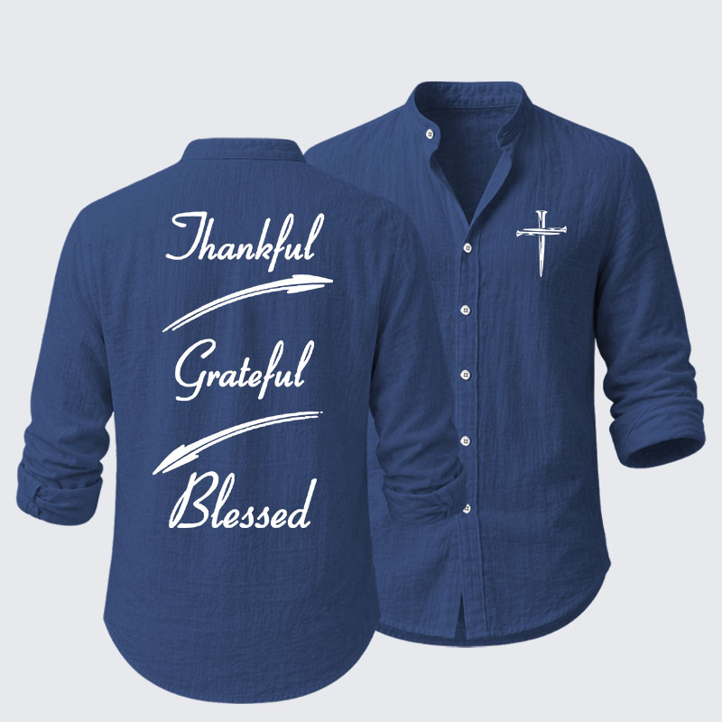 Thankful Grateful Blessed Resort Casual Shirt