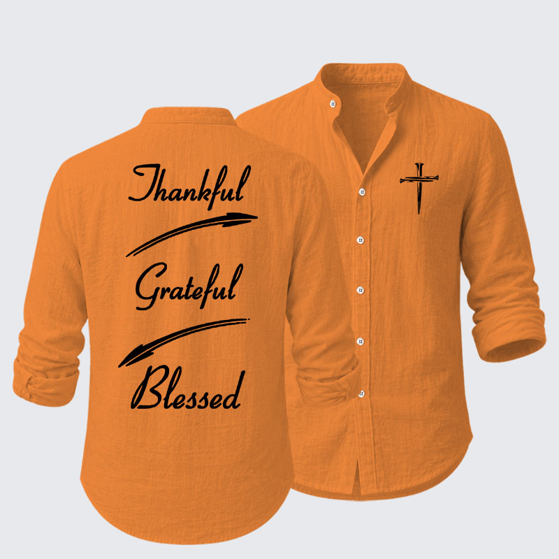 Thankful Grateful Blessed Resort Casual Shirt