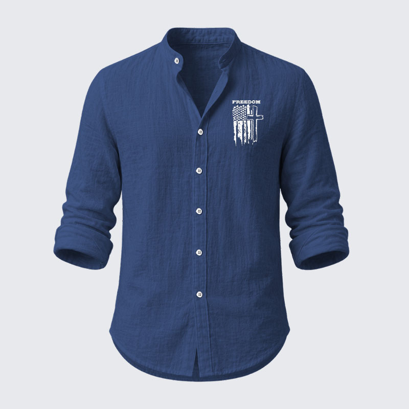 Freedom Cross Vertical Flag Resort Casual Shirt