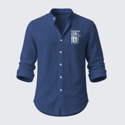 Freedom Cross Vertical Flag Resort Casual Shirt
