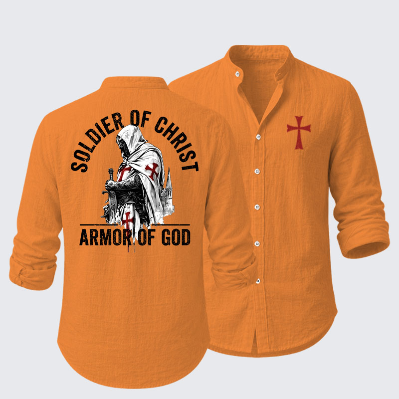  Soldier of Christ Armor Of God Crusader Spirit Resort Casual Shirt
