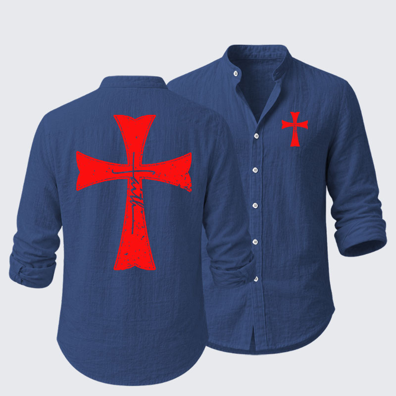  Knights Templar Crusader Cross Faith Resort Casual Shirt