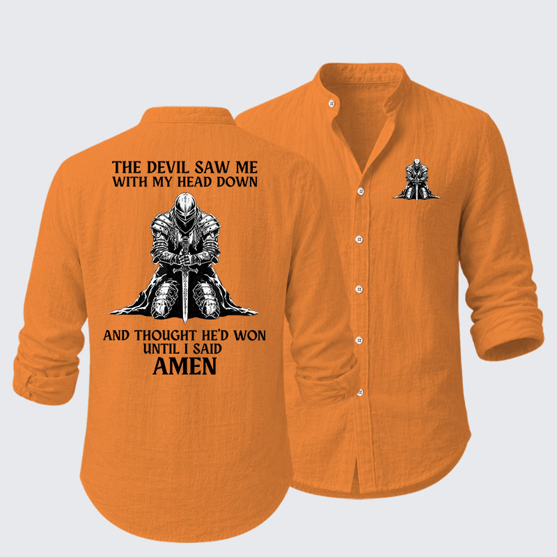 The Devil Saw Me Until I Said Amen Resort Casual Shirt