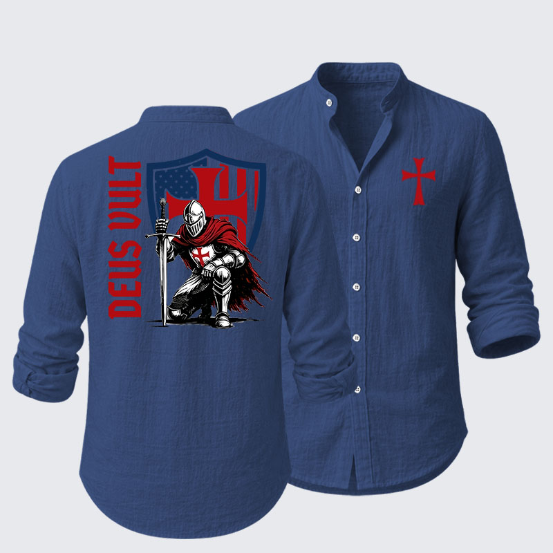 Templar Knight Crusader Deus Vult Resort Casual Shirt