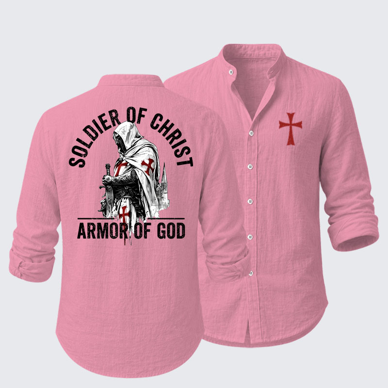  Soldier of Christ Armor Of God Crusader Spirit Resort Casual Shirt
