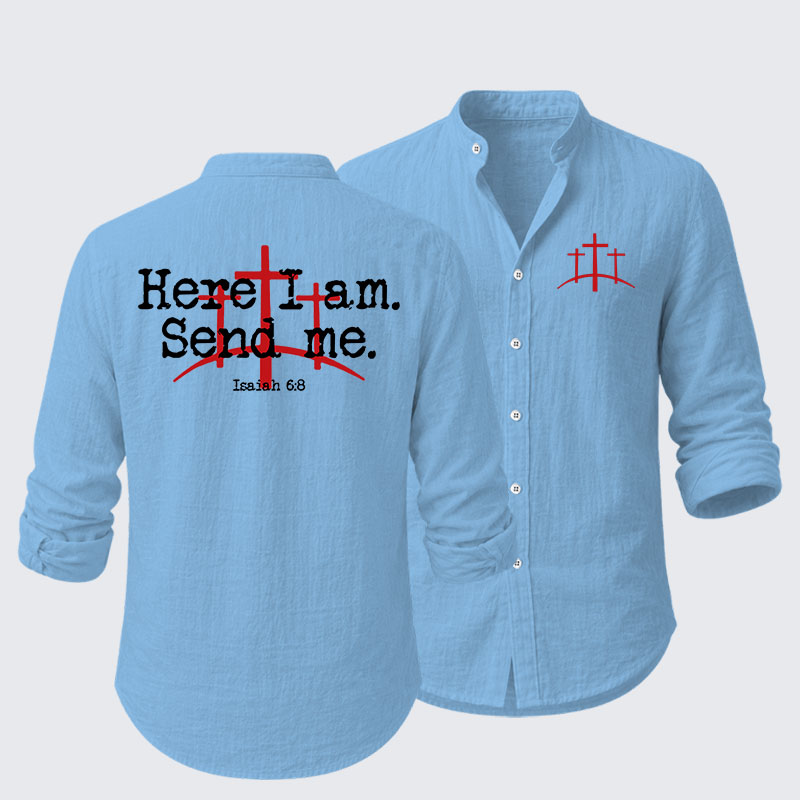 Here I Am Send Me - Bible Verse Isaiah 6:8 Resort Casual Shirt
