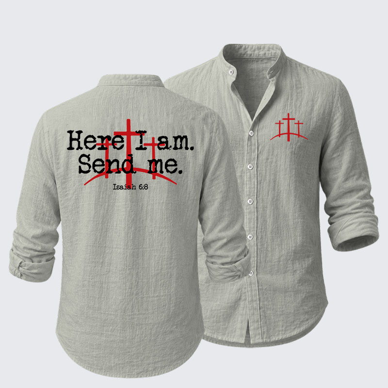Here I Am Send Me - Bible Verse Isaiah 6:8 Resort Casual Shirt