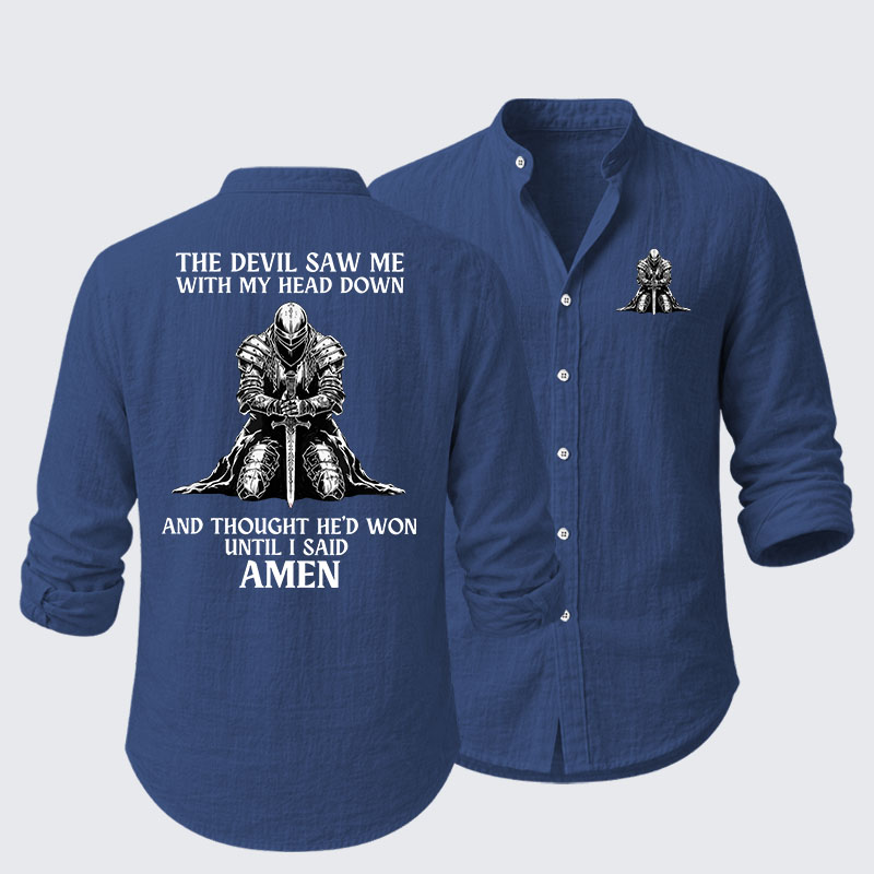 The Devil Saw Me Until I Said Amen Resort Casual Shirt