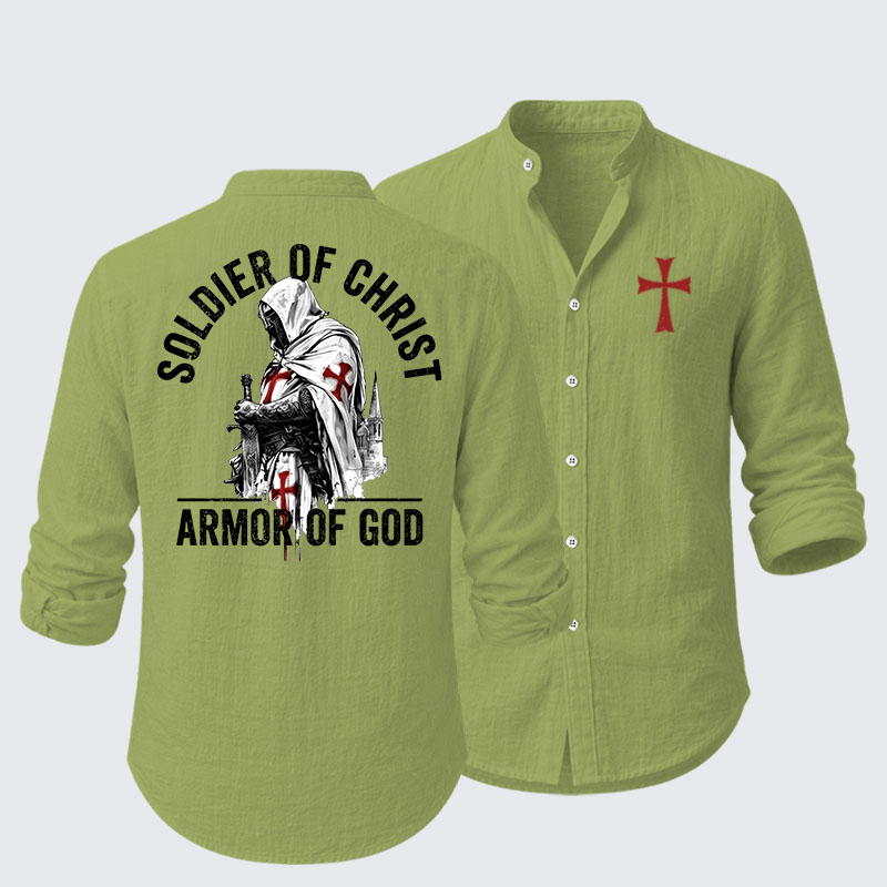  Soldier of Christ Armor Of God Crusader Spirit Resort Casual Shirt