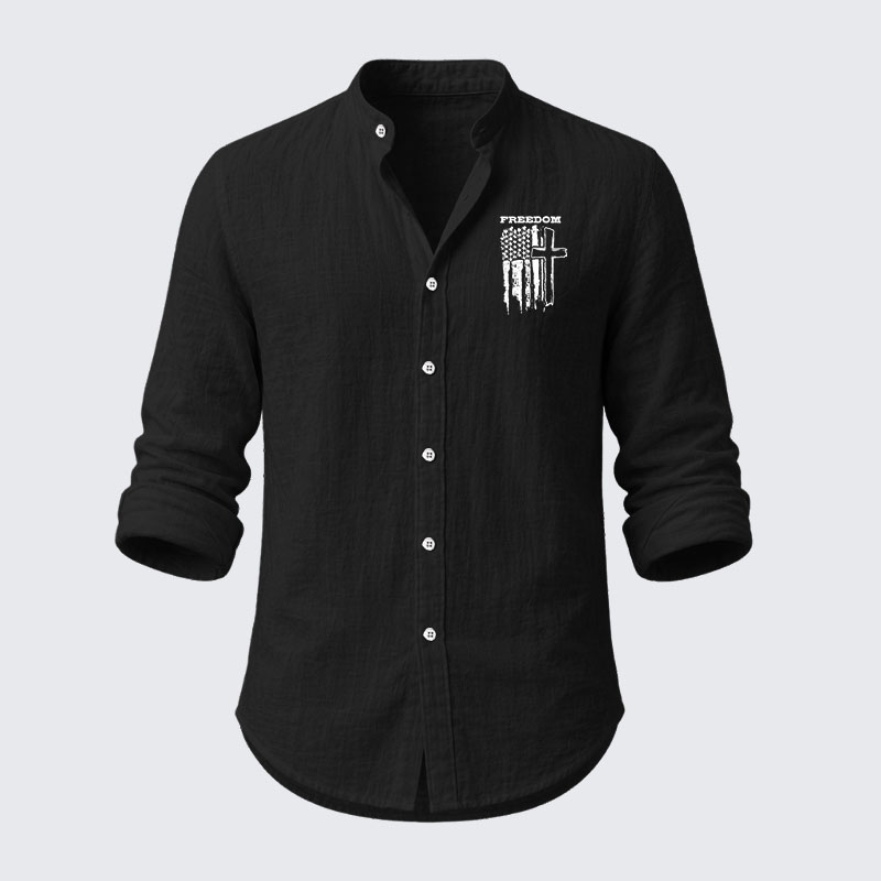 Freedom Cross Vertical Flag Resort Casual Shirt