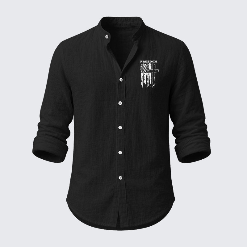 Freedom Cross Vertical Flag Resort Casual Shirt