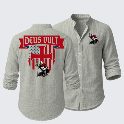Templar Knight Crusader Deus Vult Resort Casual Shirt