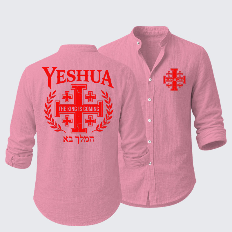 Yeshua The King Is Coming Hebrew Name Resort Casual Shirt