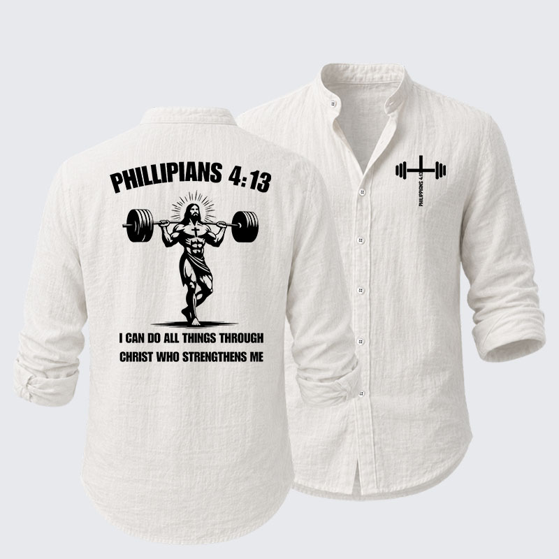 Philippians 4:13 I Can Do All Things Through Christ Who Strengthens Me Resort Casual Shirt