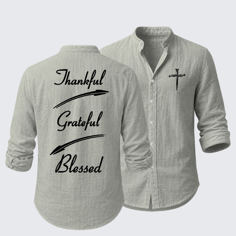 Thankful Grateful Blessed Resort Casual Shirt