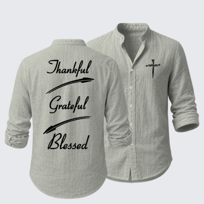 Thankful Grateful Blessed Resort Casual Shirt