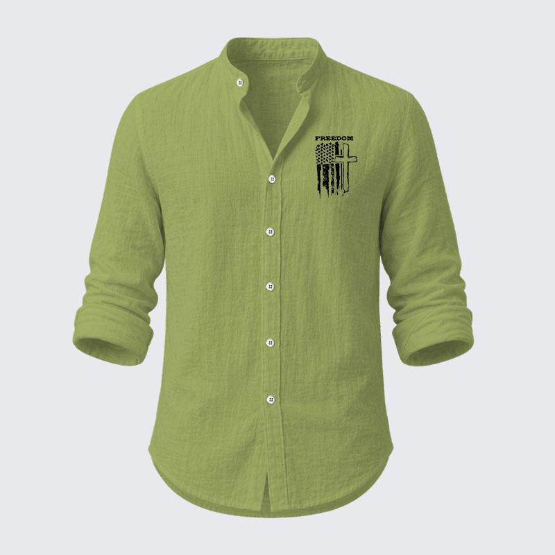 Freedom Cross Vertical Flag Resort Casual Shirt