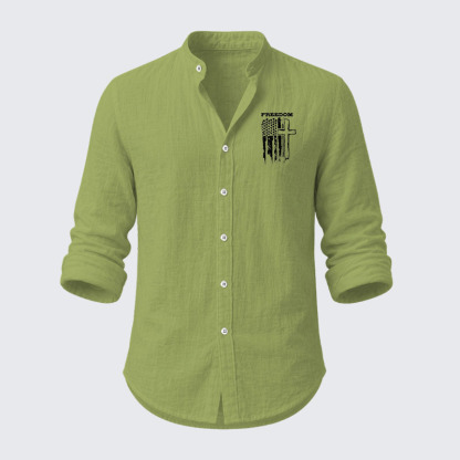 Freedom Cross Vertical Flag Resort Casual Shirt