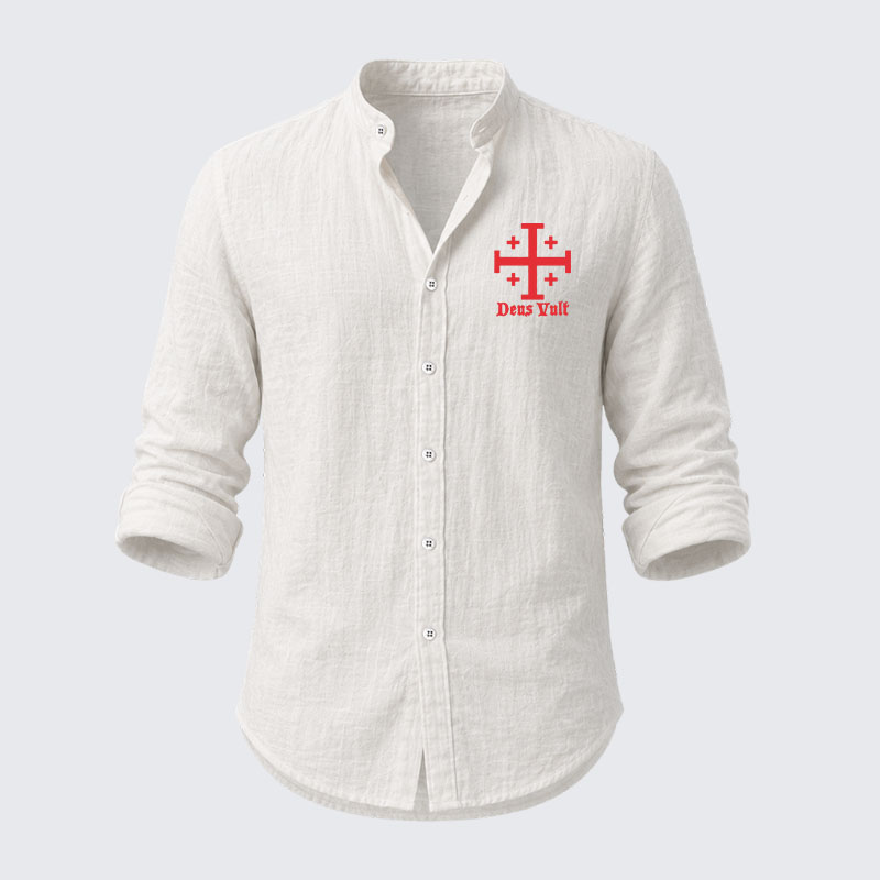 Jerusalem Cross Deus Vult Resort Casual Shirt