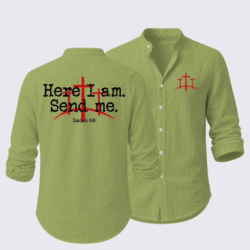 Here I Am Send Me - Bible Verse Isaiah 6:8 Resort Casual Shirt