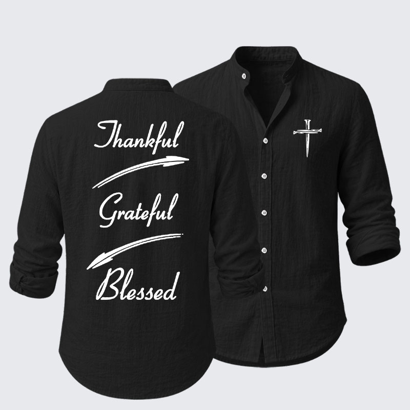 Thankful Grateful Blessed Resort Casual Shirt