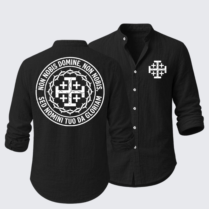 Non Nobis Domine, Non Nobis, Sed Nomini Tuo Da Gloriam Resort Casual Shirt