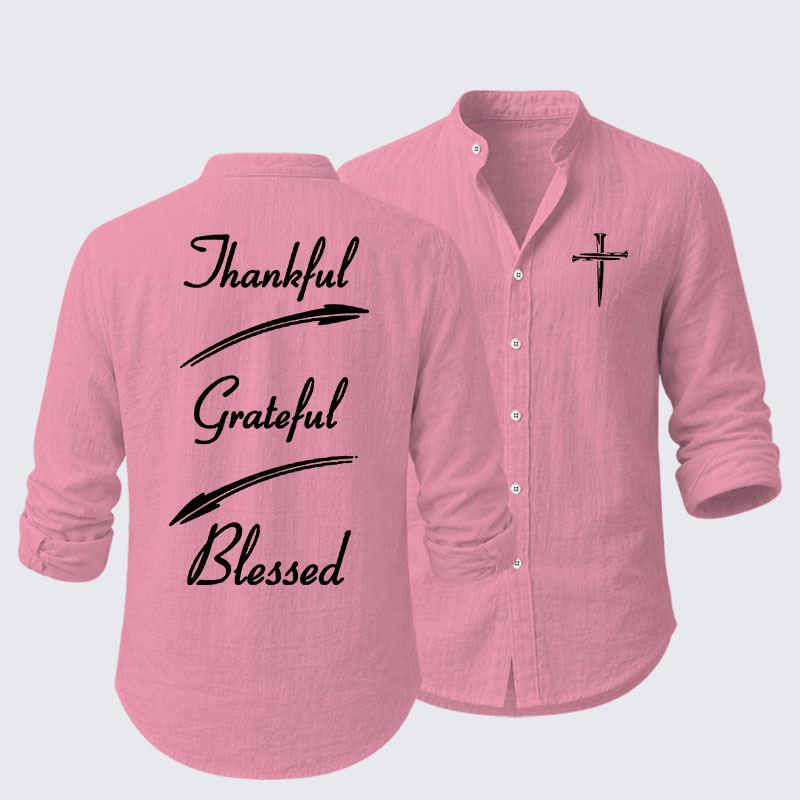 Thankful Grateful Blessed Resort Casual Shirt