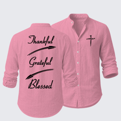 Thankful Grateful Blessed Resort Casual Shirt