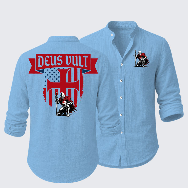 Templar Knight Crusader Deus Vult Resort Casual Shirt